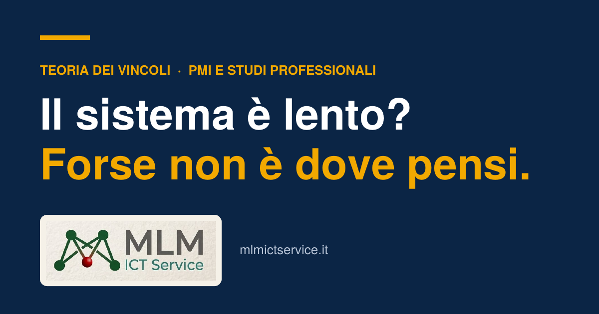 "Il sistema è lento"...ma forse non è dove pensi!