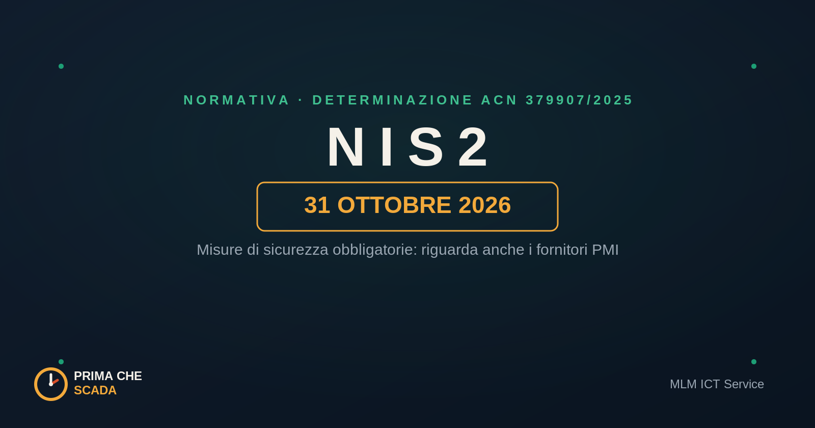 NIS2, scadenza 31 ottobre 2026