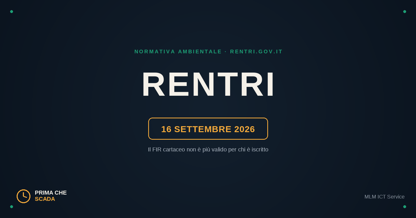 RENTRI e FIR digitale: cosa cambia per la tua PMI dal 16 settembre 2026
